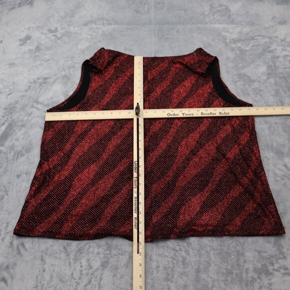 DressBarn Suits Womens 22 Red 2 Piece Embroidery Blazer Jacket and Tank - Picture 3 of 16